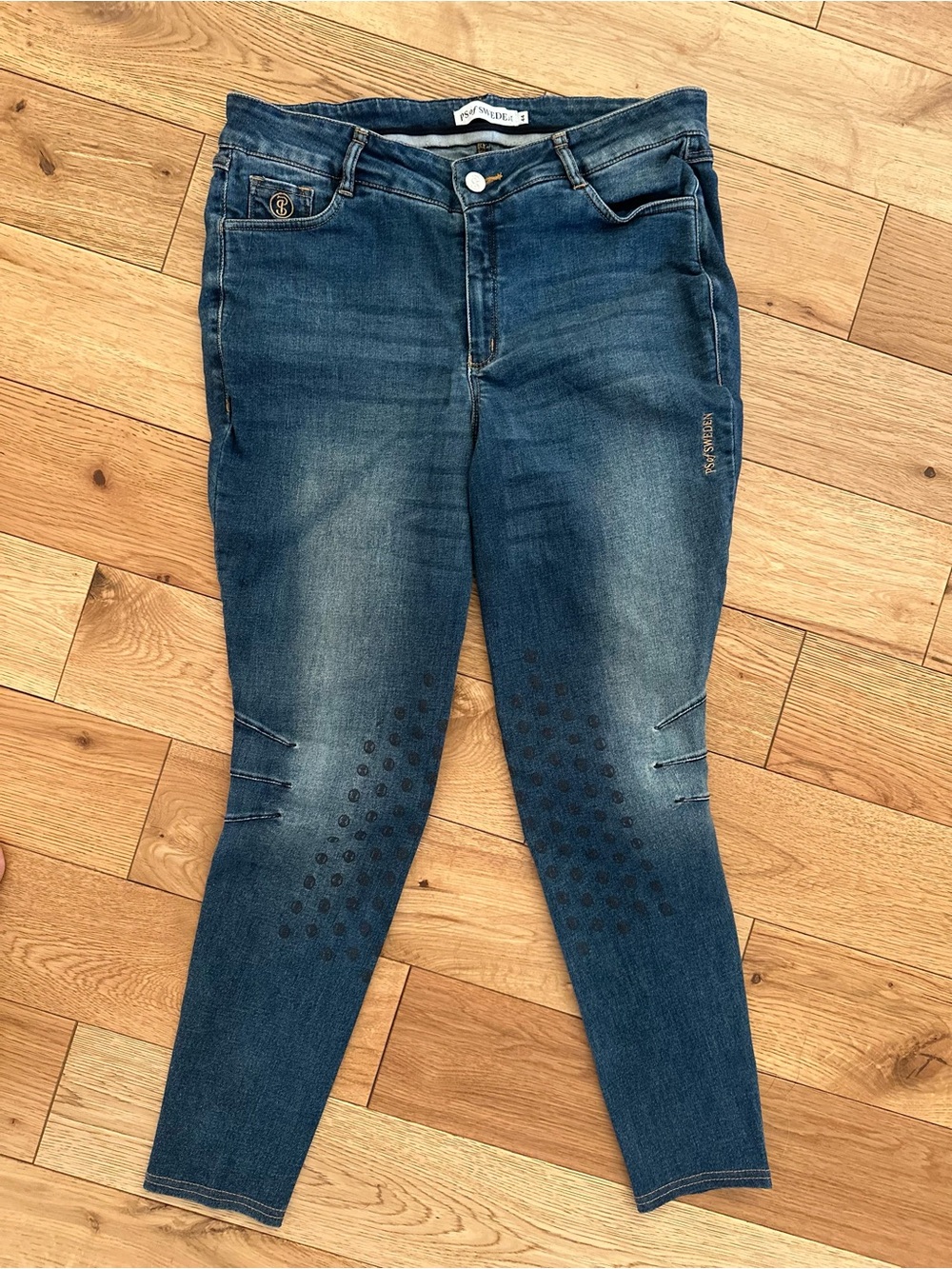 PS of Sweden denim riding breeches with knee grips